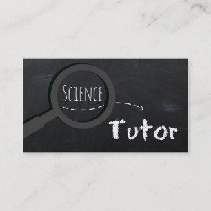 Black White Science Tutor Chalkboard Visitkort