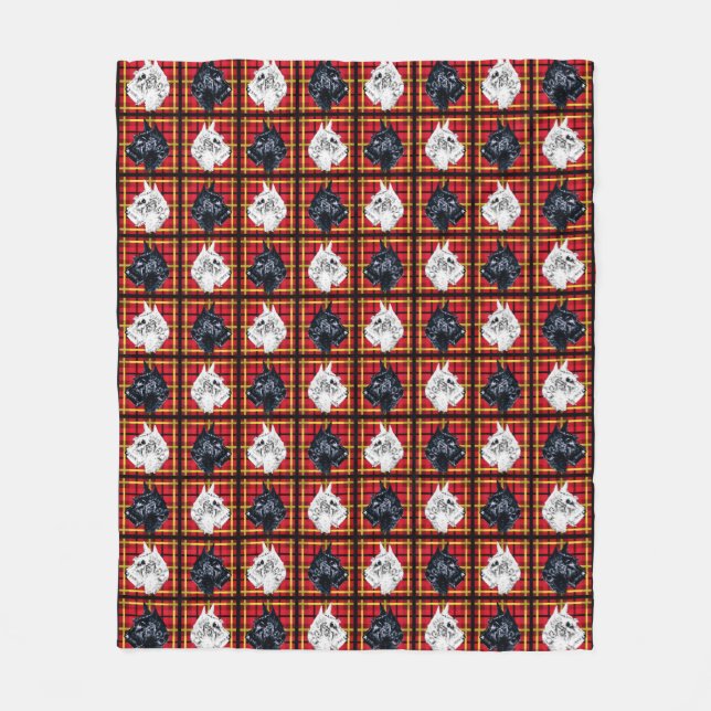 Black White Scottish Terrier Scottie Hund filt (Framsidan)