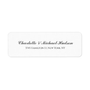 Black White Script Kreativ Trendig Elegant Family Returadress Etikett