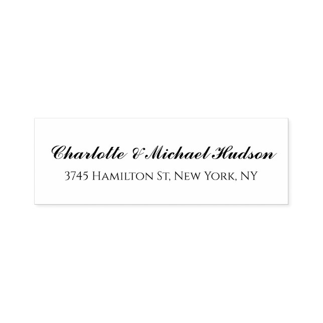 Black White Script Kreativ Trendig Elegant Family Självfärgande Stämpel (Design)