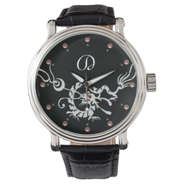BLACK WHITE SEA DRAGON MONOGRAM ARMBANDSUR (Framsida)
