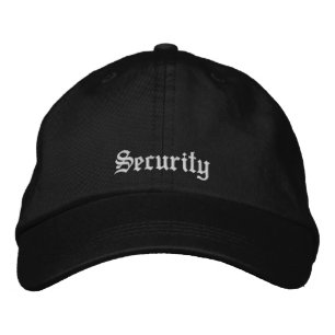Black White Security Personlig Work Business Broderad Keps