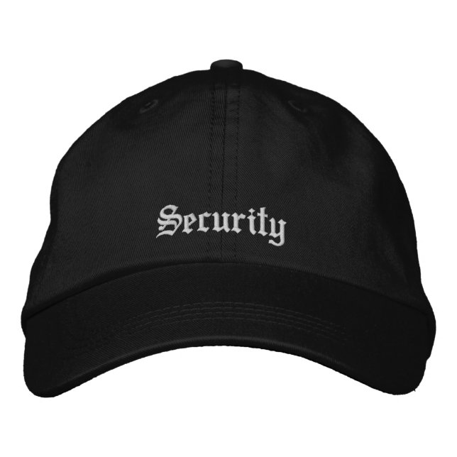 Black White Security Personlig Work Business Broderad Keps (Framsida)
