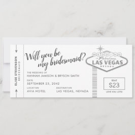 Black White Silver Vegas Bridesmaid Frieri kort