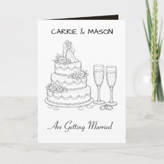 Black & White Simple Elegant Custom Wedding Inbjudan