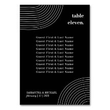 Black White Simple Geometric Line gäst namn-säte