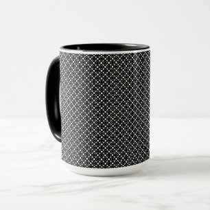 Black White Simple Geometric Mönster Mugg