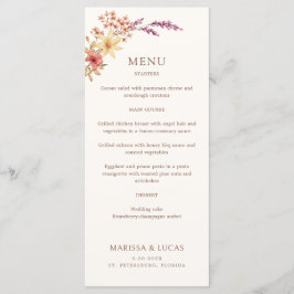 Black White Simple Monogram Bröllop Menu Meny