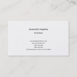 Black White Simple Plain Architect Premium Pearl Visitkort