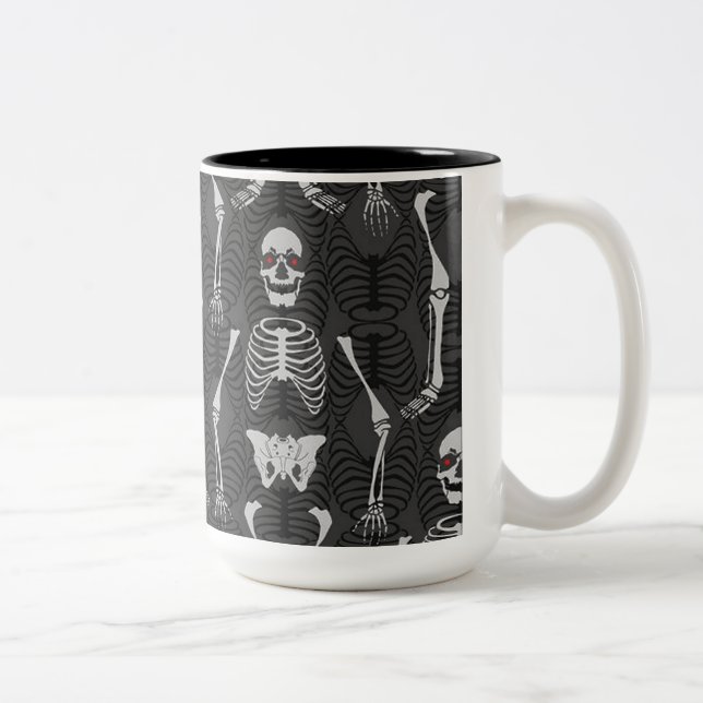 Black & White Skeletons Halloween Mugg (Höger)