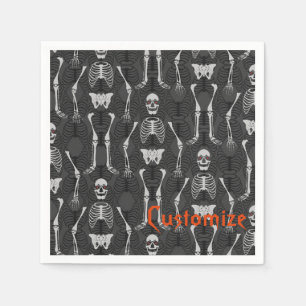 Black & White Skeletons Halloween Napkins Pappersservett