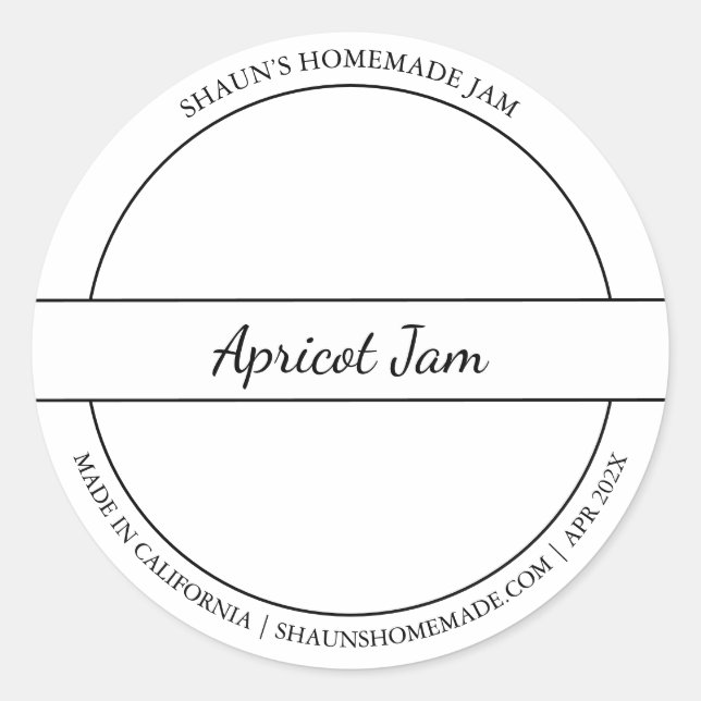 Black & White Sketch Apricot Sylt etikett (Framsida)