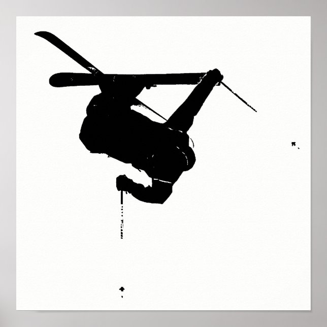 Black & White Skier Poster (Framsidan)