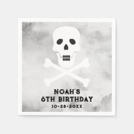 Black White Skull Födelsedagsfest Napkin Pappersservett