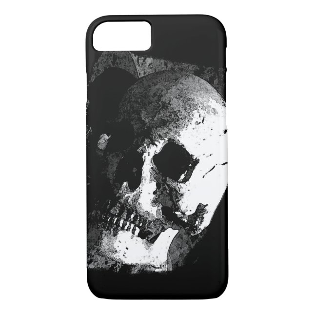 Black & White Skull iPhone 7 Fodral Case-Mate iPhone Skal (Baksida)