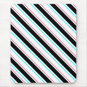 Black White Slanted Regimental Rand Linjer Musmatta