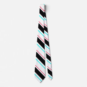 Black White Slanted Regimental Rand Linjer Slips