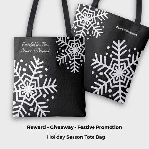 Black & White Snowflake Motto Namn-säljfrämjande å Tygkasse