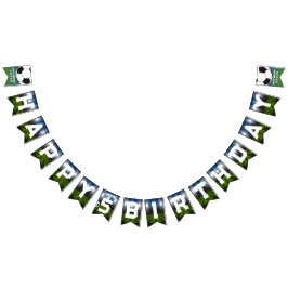 Black White Soccball Sports Födelsedagsfest Vimplar