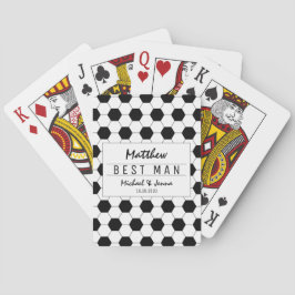 Black White Soccer Personlig Best Man Bröllop Casinokort