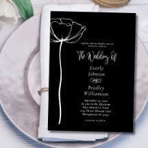 Black White Sophisticated Elegant Floral Wedding