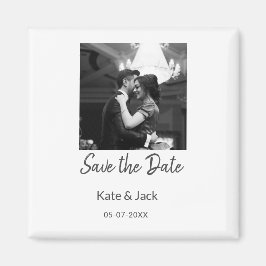 BLACK WHITE spara datumet lägg till QR namn-datumo Magnet