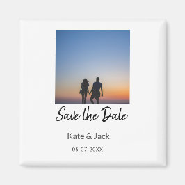 BLACK WHITE spara datumet lägg till QR namn-datumo Magnet