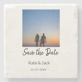 BLACK WHITE spara datumet lägg till QR namn-datumo Stenunderlägg