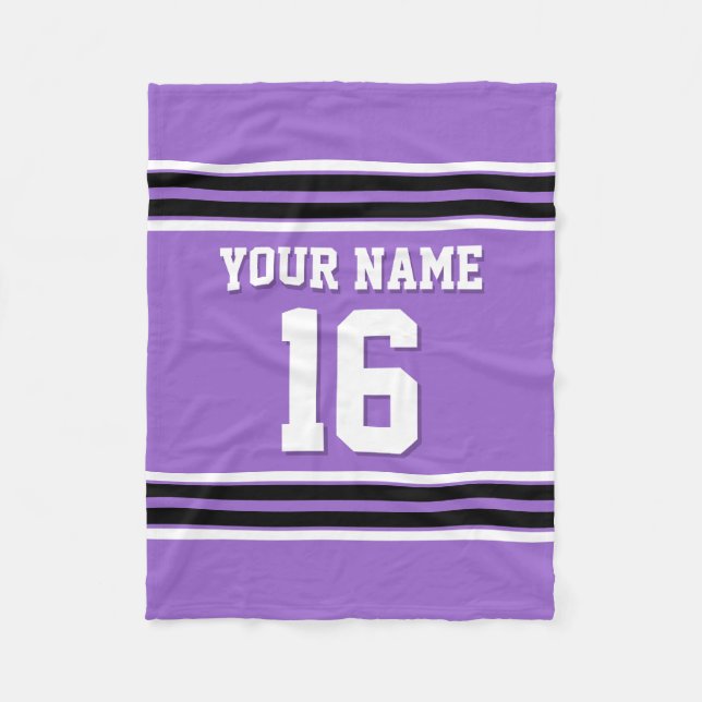 Black White Sports Jersey Fleecefilt (Framsidan)
