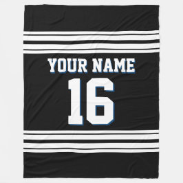 Black White Sports Jersey Fleecefilt