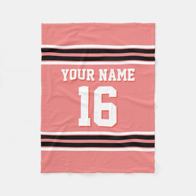 Black White Sports Jersey Fleecefilt (Framsidan)