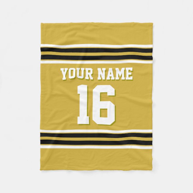 Black White Sports Jersey Fleecefilt (Framsidan)