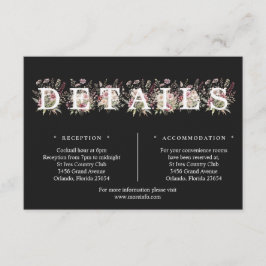 Black & White Spring Floral Details Enclosure Card Tilläggskort