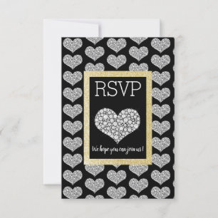 Black White Star Guld Heart OSA, enkel elegant OSA Kort