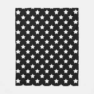 Black White Stars Mönster dekorativ Fleecefilt