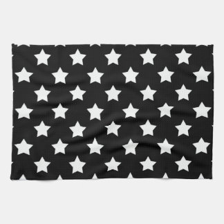 Black White Stars Mönster dekorativ Kökshandduk