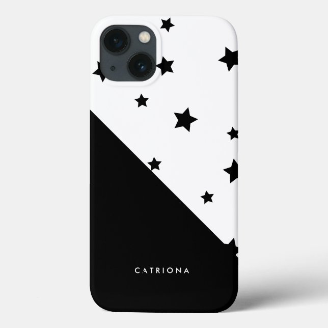 Black & White Stars Patten Abtract Personlig (Baksida)