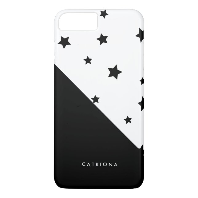 Black & White Stars Patten Abtract Personlig Case-Mate iPhone Skal (Baksida)