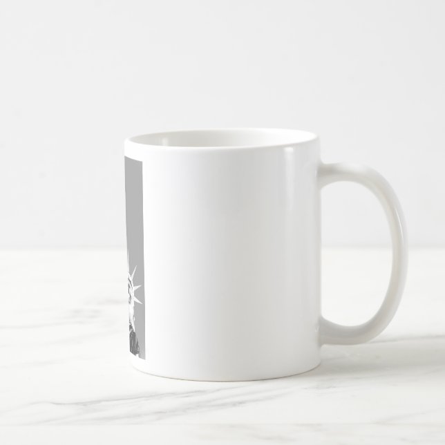 Black & White Statueof Liberty New York City Kaffemugg (Höger)