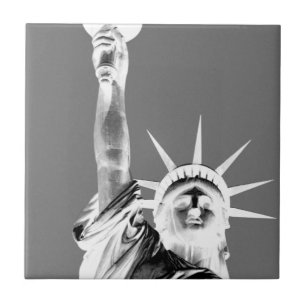 Black & White Statueof Liberty New York City Kakelplatta