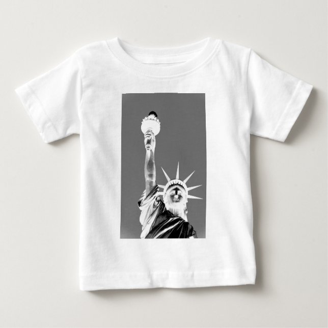 Black & White Statueof Liberty New York City T-shirt (Framsida)
