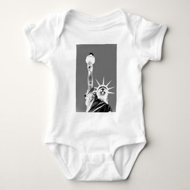 Black & White Statueof Liberty New York City T-shirt (Framsida)