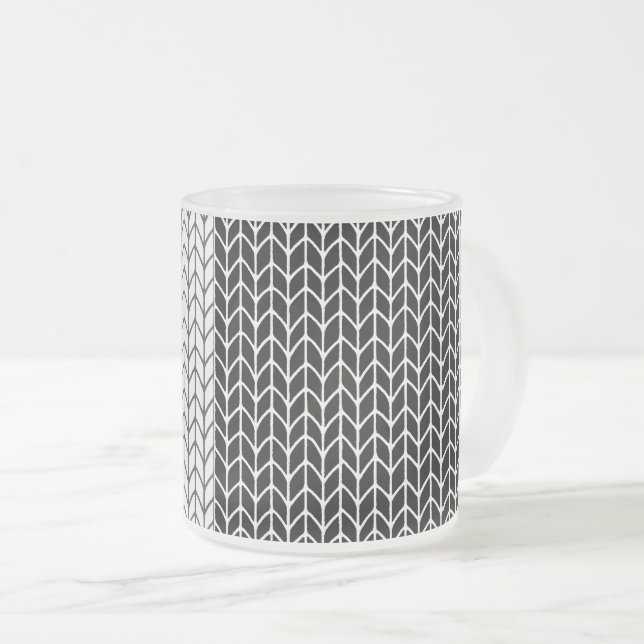 BLACK & WHITE STICKA Frostat Glass Mugg (Framsida höger)