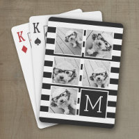 Black White Stripe Photo Collage Anpassningsbar Mo
