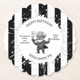 Black White Stripe Psychology Freud CartoON Underlägg Papper