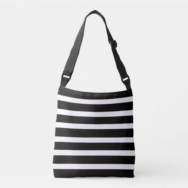 BLACK & WHITE STRIPED KOR BODY BAG AXELVÄSKA (Framsida)