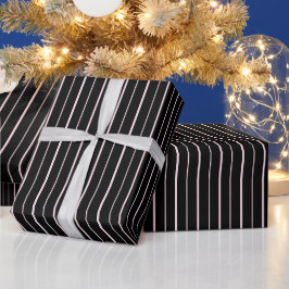 Black & White Stripes Gift Wrapping Paper Presentpapper