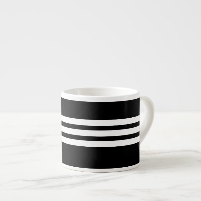 black-white stripes – schwarz-weiß gestreift espressomugg (Framsida höger)