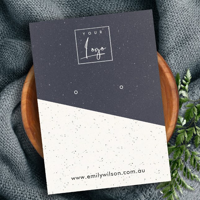 Black White Struktur Ceramic Earring Visning Logot Visitkort (Skapare uppladdad)