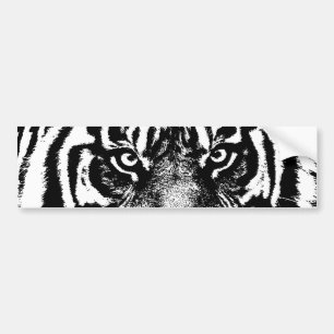 Black White Sumatran Borneo Tiger Öga Artwork Bildekal